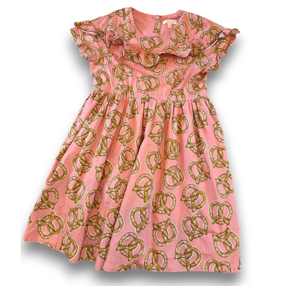 Pink Chicken NY Pink Pretzel Ruffle Dress Lined Girls 12y